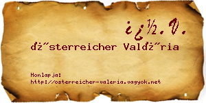 Österreicher Valéria névjegykártya